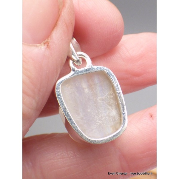 Pendentif Pierre de Lune brute Péristérite asymétrique Bijoux en Pierre de lune YM83.1