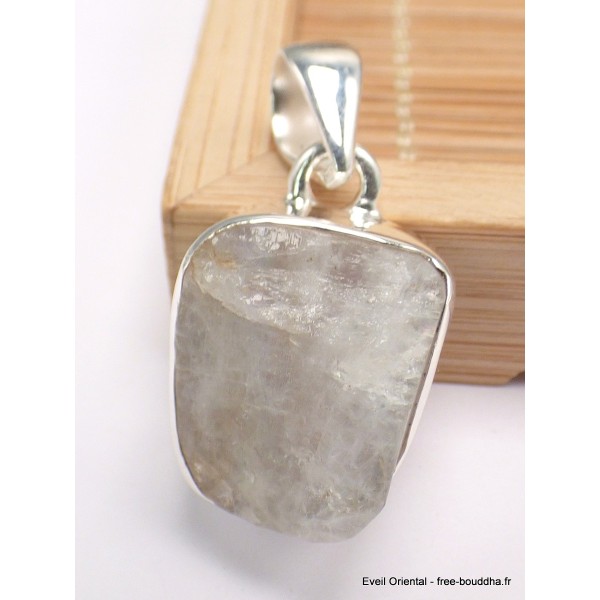 Pendentif Pierre de Lune brute Péristérite asymétrique Bijoux en Pierre de lune YM83.1