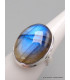 Bague Ovale Labradorite bleue taille 59 qualité AAA Bijoux en Labradorite Bleue XV87.10