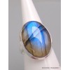 Bague Ovale Labradorite bleue taille 59 qualité AAA Bijoux en Labradorite Bleue XV87.10