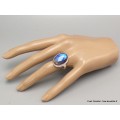 Bague Ovale Labradorite bleue taille 59 qualité AAA Bijoux en Labradorite Bleue XV87.10