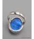 Bague Ovale Labradorite bleue taille 59 qualité AAA Bijoux en Labradorite Bleue XV87.10
