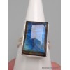 Bague rectangulaire en Labradorite bleue taille 56 Bijoux en Labradorite Bleue XV87.13