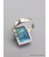Bague rectangulaire en Labradorite bleue taille 56 Bijoux en Labradorite Bleue XV87.13