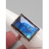 Bague rectangulaire en Labradorite bleue taille 56 Bijoux en Labradorite Bleue XV87.13