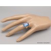 Bague rectangulaire en Labradorite bleue taille 56 Bijoux en Labradorite Bleue XV87.13
