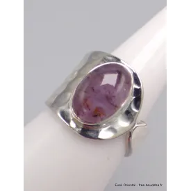 Bijou en Cacochynite Super Seven Argent martelé taille 55 - Bijoux en Cacochynite Super Seven