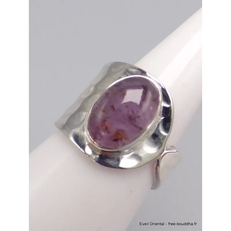 Bijou en Cacochynite Super Seven Argent martelé taille 55 - Bijoux en Cacochynite Super Seven