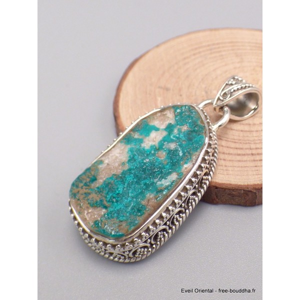 Bijou Pendentif Cristal Dioptase style ancien Pendentifs pierres naturelles LAM39.3