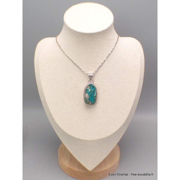 Bijou Pendentif Cristal Dioptase style ancien Pendentifs pierres naturelles LAM39.3
