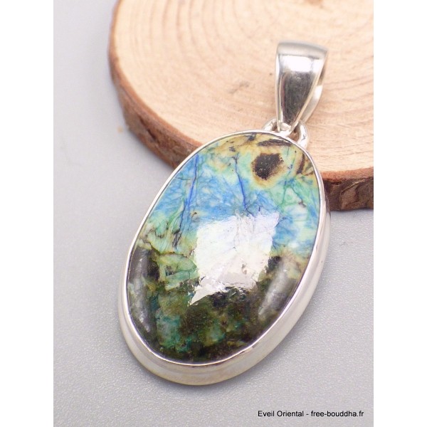 Bijou Pendentif Azurite naturelle forme ovale Bijoux en Azurite LAM40.4