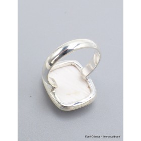 Bague argent Scolecite blanche taille 52 Bijoux en Scolecite AW115.3