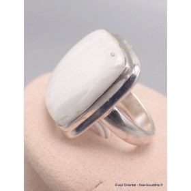 Bague argent Scolecite blanche taille 52 Bijoux en Scolecite AW115.3