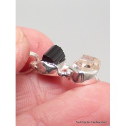 Pendentif Tourmaline noire et Diamant d'Herkimer Pendentifs pierres naturelles YM80.1