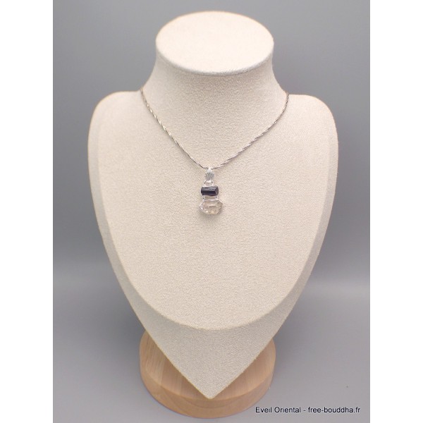 Pendentif Tourmaline noire et Diamant d'Herkimer Bijoux en Diamant d'Herkimer YM80.1