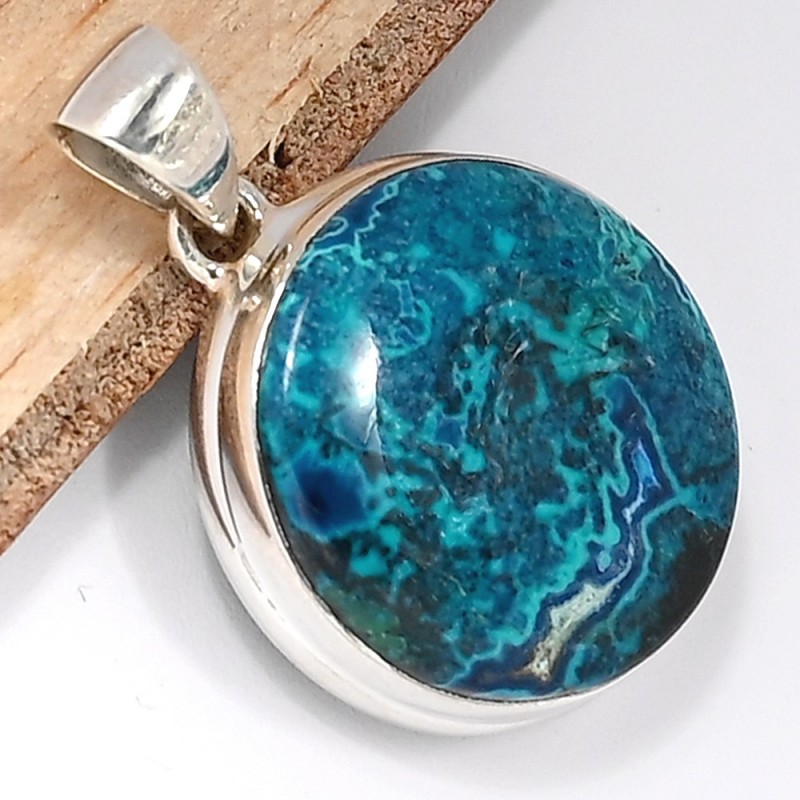 Bijou Shattuckite naturelle pendentif rond Bijoux en Shattuckite CWA2.3