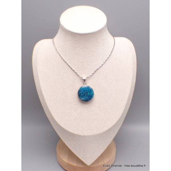 Bijou Shattuckite naturelle pendentif rond Pendentifs pierres naturelles CWA2.3