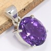 Pendentif Améthyste facettée diamant oval qualité AAA Bijoux en Améthyste CWA3.3