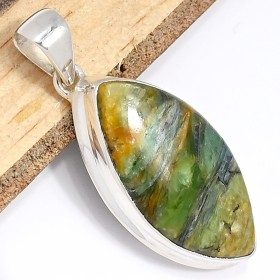 Pendentif Cyanite Mermaid striures vert gris Pendentifs pierres naturelles CWA4.3
