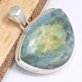 Pendentif Cyanite Mermaid bleu lagon jaune Pendentifs pierres naturelles CWA4.4