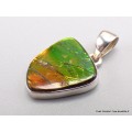 Pendentif Ammolite du Canada rouge verte qualité AAA Pendentifs pierres naturelles CWA5