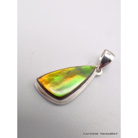 Pendentif Ammolite du Canada triangulaire qualité AAA Bijoux en Ammolite CWA5.2