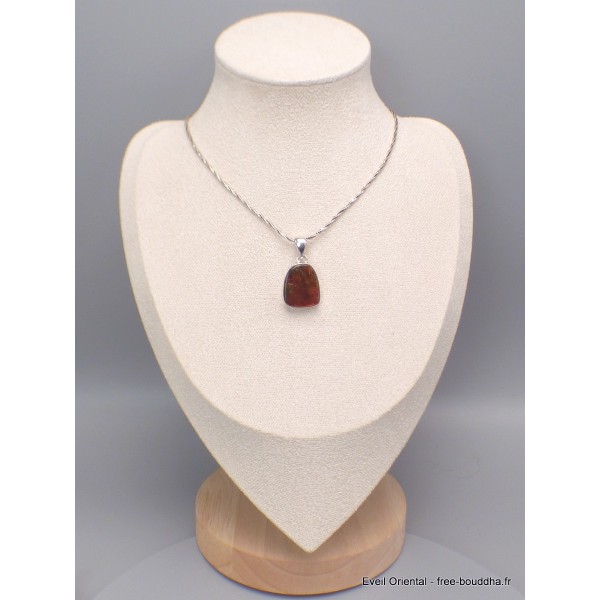 Pendentif Ammolite naturelle orange du Canada qualité AAA Pendentifs pierres naturelles CWA5.3