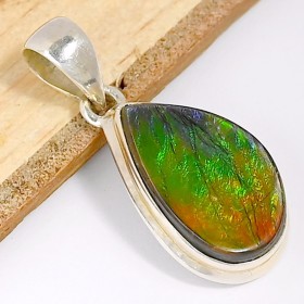 Pendentif en Ammolite naturelle multicolore qualité AAA Bijoux en Ammolite CWA5.4