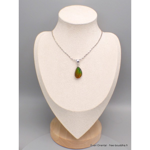 Pendentif en Ammolite naturelle multicolore qualité AAA Pendentifs pierres naturelles CWA5.4