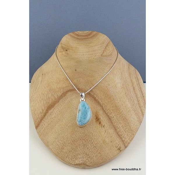 Larimar pendentif forme asymétrique Bijoux en Larimar CZ69