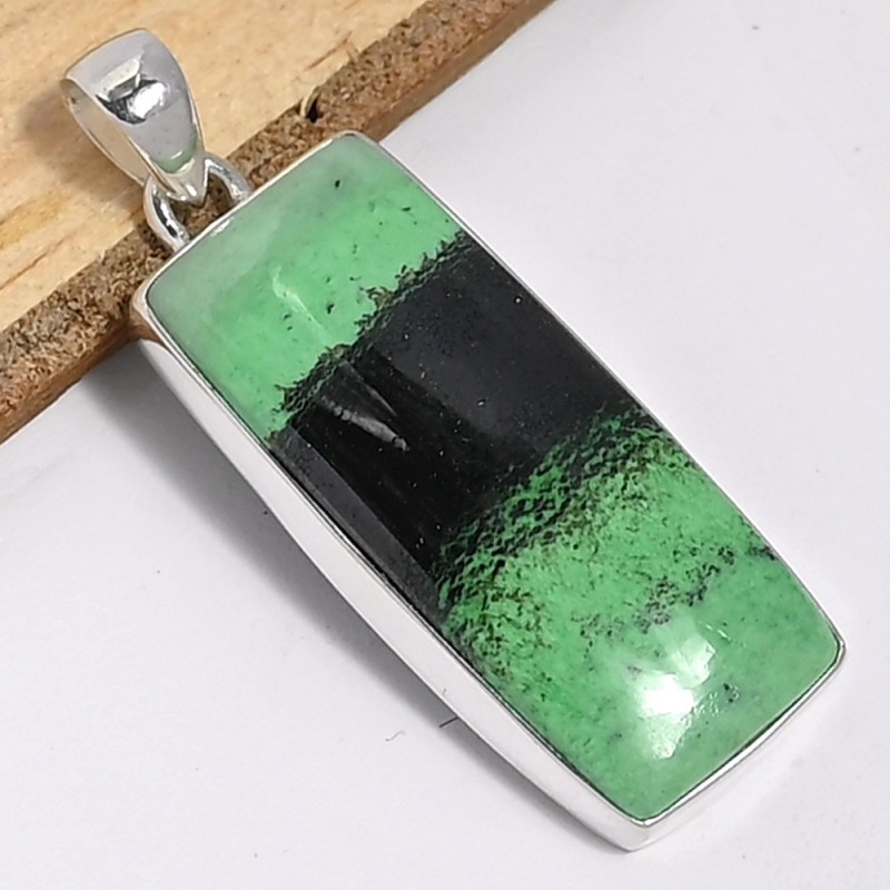 Bijou pendentif en Jade vert Transvaal rectangulaire Bijoux en Jade CWA6.2