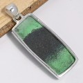 Bijou pendentif en Jade vert Transvaal rectangulaire Pendentifs pierres naturelles CWA6.2