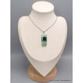 Bijou pendentif en Jade vert Transvaal rectangulaire Pendentifs pierres naturelles CWA6.2