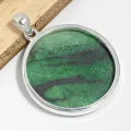 Gros pendentif rond en Jade vert Transvaal - Bijoux en Jade
