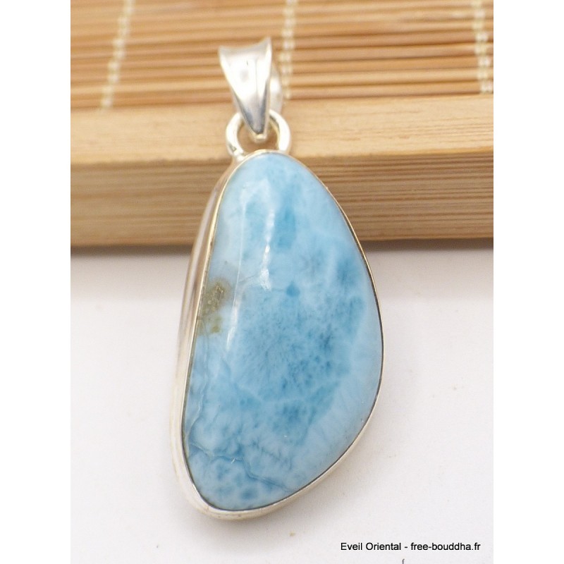 Larimar pendentif forme asymétrique Bijoux en Larimar CZ69