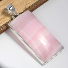 Pendentif Aragonite rose rectangulaire Pendentifs pierres naturelles CWA7