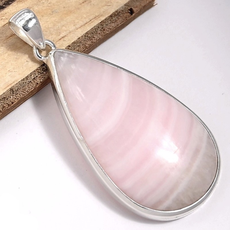 Gros Pendentif Aragonite rose forme goutte Bijoux en Aragonite Rose CWA7.1