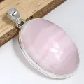 Gros Pendentif Aragonite rose stries horizontales - Bijoux en Aragonite Rose