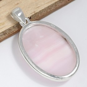 Gros Pendentif Aragonite rose stries horizontales Bijoux en Aragonite Rose CWA7.2