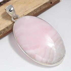 Gros Pendentif Aragonite rose forme ovale Bijoux en Aragonite Rose CWA7.3