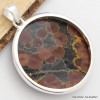 Gros pendentif rond Obsidienne Peanut Pendentifs pierres naturelles CWA9