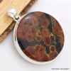 Gros pendentif rond Obsidienne Peanut Pendentifs pierres naturelles CWA9