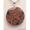 Gros pendentif rond Obsidienne Peanut Pendentifs pierres naturelles CWA9