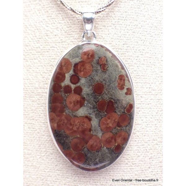 Gros pendentif Obsidienne Peanut gris ocre Pendentifs pierres naturelles CWA9.6