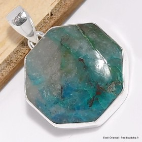 Pendentif hexagonal Quantum Quattro bleu vert Pendentifs pierres naturelles CWA10.15