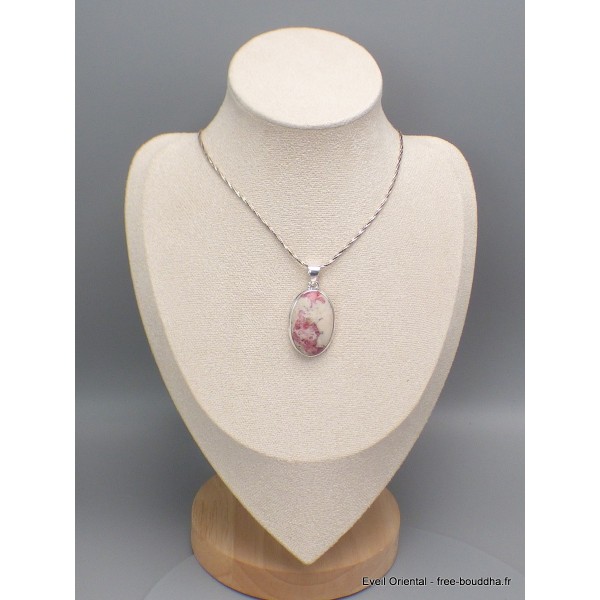 Bijou Cristal de Cinabre pendentif oval Pendentifs pierres naturelles CWA11.4
