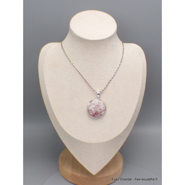 Cristal de Cinabre pendentif rond Pendentifs pierres naturelles CWA11.2