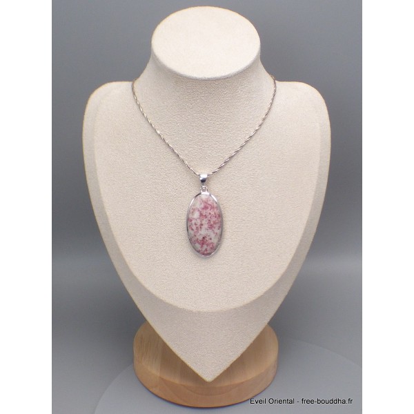 Grand Pendentif Cristal de Cinabre oval Pendentifs pierres naturelles CWA11