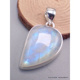 Pendentif larme Pierre de lune bleue Péristérite bleue Bijoux en Pierre de lune CWA12.1