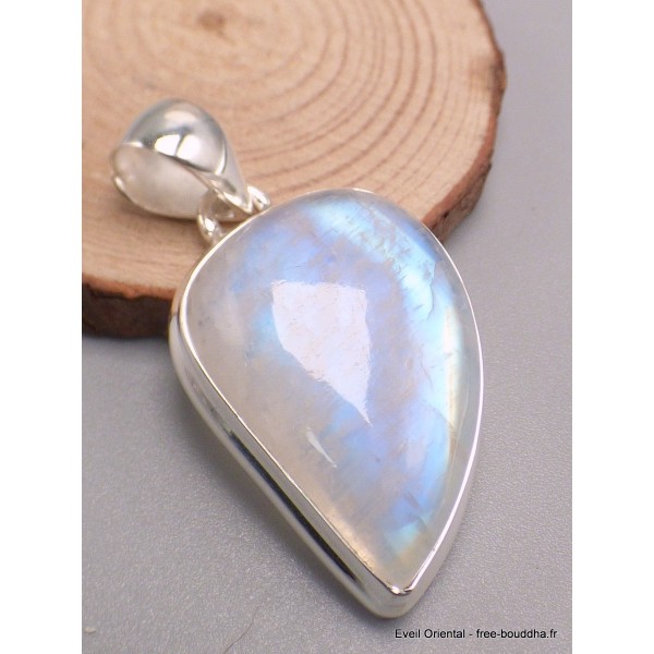 Pendentif larme Pierre de lune bleue Péristérite bleue Bijoux en Pierre de lune CWA12.1